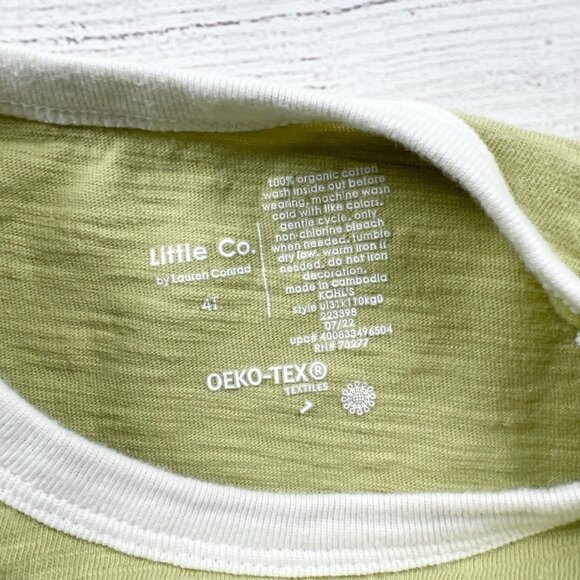 Little Co by Lauren Conrad Kids T-Shirt Green Lucky One Graphic Organic 4T - Picture 2 of 3